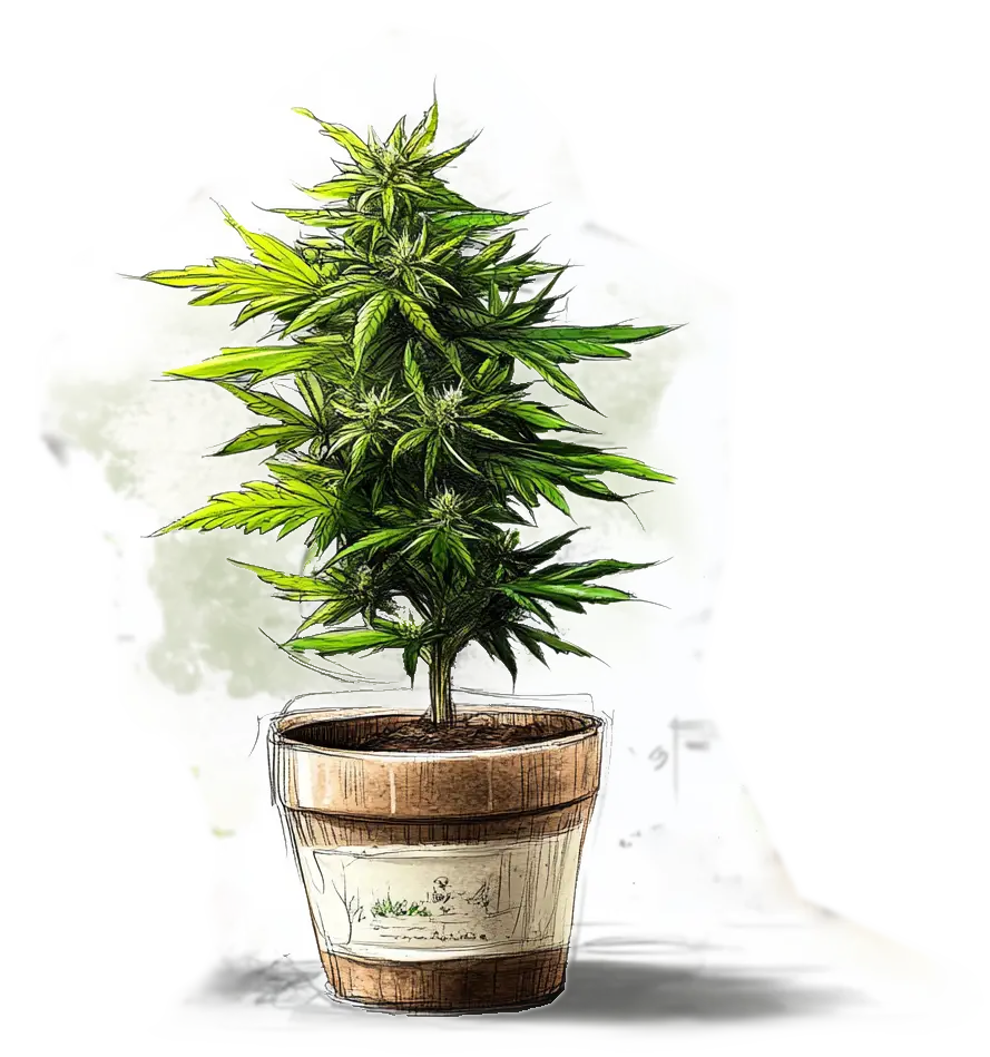 big pot cannabis plant